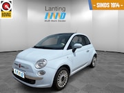 Fiat 500 - 1.2 4 cilinder Lounge, pano dak, airco, baby blauw